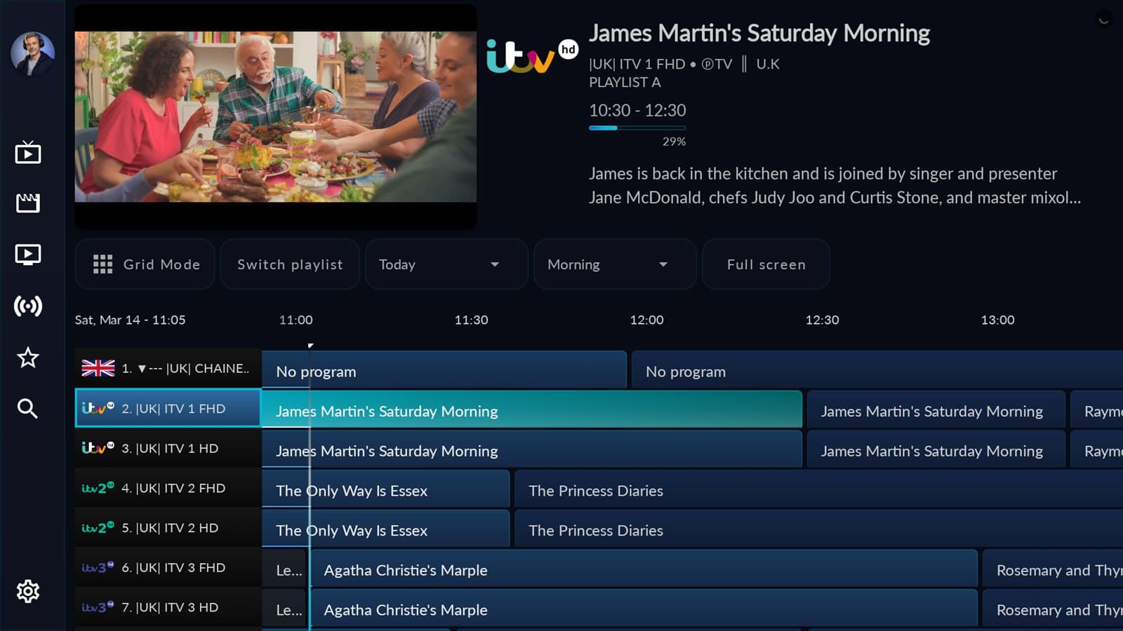Wave IPTV epg list view 2